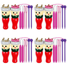 French Knitter Tool 8 Pack, Wooden Knitting Dolly Set Spool Knitting Doll Knitting Loom Toy for Making Bracelets, Etc