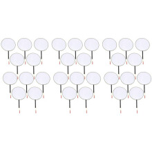 30 Pcs 21cm Blank Fan Children'S DIY Painting Fan Silk Cloth Fan Plastic Hand Handle Round Fan