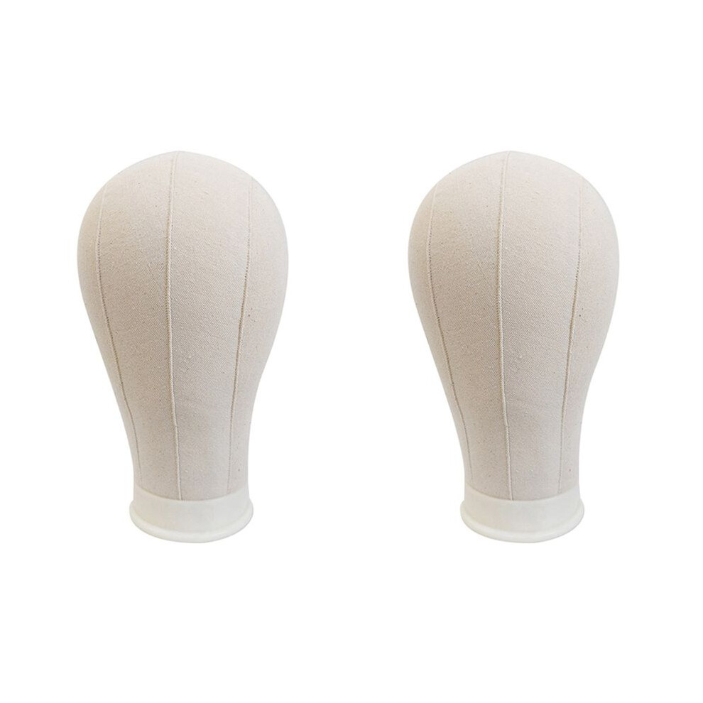 Unisex 2Pcs 22 Inches Mannequin Canvas For Hair Extension Lace Wigs Making And Display Styling Mannequin Manikin