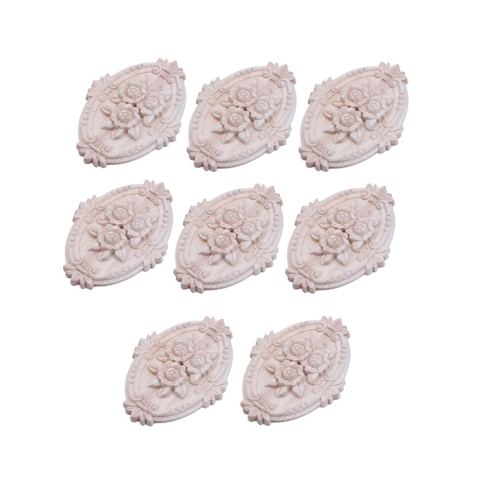 8X Retro Wood Ornament Applique Carving Ornament For Cabinet Door Furniture Decoration(13X9cm) 6033949618245