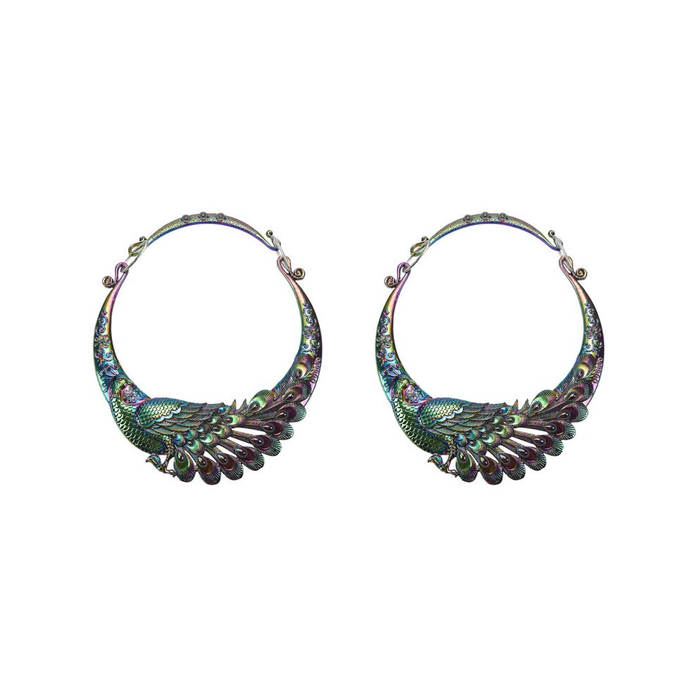2X Retro Ethnic Carved Necklace Indian Maxi Jewelry Women Exaggerated Necklace Jewelry Green 6133495330483
