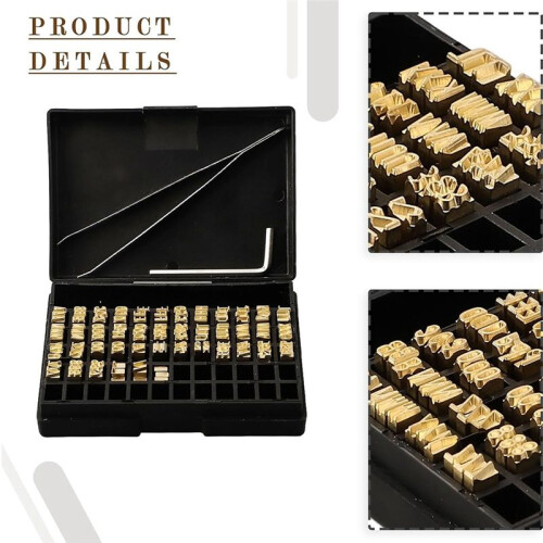 120PCS Hot Stamp Copper Letters, Thermal Ribbon Printing Font Characters for Manual Electric Coding Machine 1