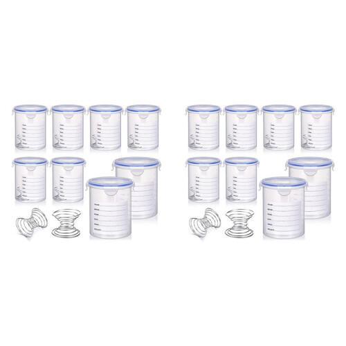 16 Sets Paint Container with Mixing  Touch  Paint Storage Cups for Repainting Leftover Paint,1000Ml