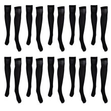 10 Paar Schwarze Modische Einfache Design Einfarbig Overknee Struempfe Fuer Frauen