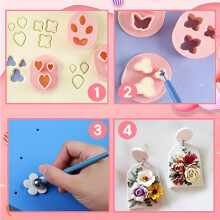 Polymer Clay Cutters, 10 Shapes Flowers Clay Cutter for Earrings Making, Polymer Clay Molds for Polymer Jewelry Making