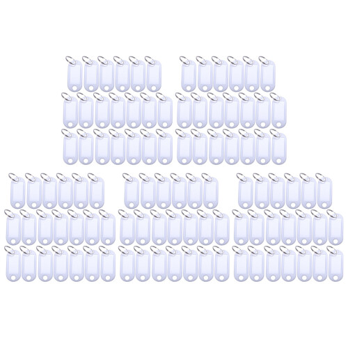 White Portable Plastic Key Fob Key Tag ID Labels 100 Pieces