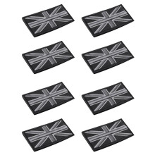 8X FASHION Union Jack UK Flag Badge Patch Stick Back 10cm X 5cm NEW, (Black/Gray)