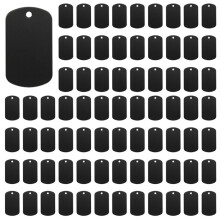 500 Stuks Metalen Stempelen Blanks Zwart voor Stempelen, Gravure Blanks Aluminium Stempelen Blanks Sleutelhanger Blank Dog Tag