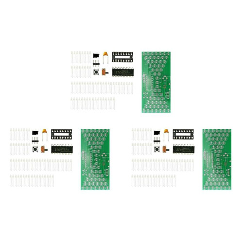 3X 5V Electronic  DIY Kit Funny Electric Production Kits Precise with LED Lamp Double Layer PCB Board 84X40mm