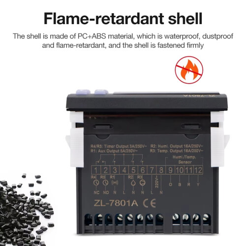 7801A Incubation Temperature and Humidity Controller Digital Thermostat Moisture Control Temp Sensor Control Incubator