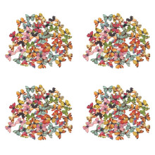 200Pcs 2 Holes Mixed Butterfly Wooden Button Sewing Scrapbooking DIY