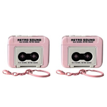 2X Retro Recorder Keychain Can Record and Music Fun Music Box Pendant Personalized Couple Gift C