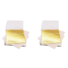 400 PCS Gold Sheets Gold Foil for Art Gilding Flakes Multipurpose Gold Leaves Flakes Gold Flakes 8.5 X 8 cm