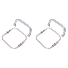 4 Pcs 6 Inch Metal Purse Frame Rectangle Bag Kiss Clasp Lock U-Shaped Bag Handle Arch Frame Internal Tubular Hardware