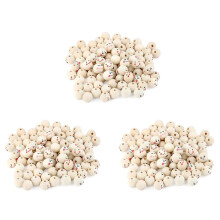Pack of 300 Wooden Beads with Face, 20 mm Wooden Balls with Hole for Threading, Wooden Heads for Worry, Wooden Beads