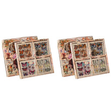 200 Blatt Vintage-Scrapbook-Aufkleber mit Schmetterlings-Pflanzen- und Blumenmotiv für Junk-Journal-Zubehör, Schmetterlingsflügel