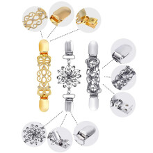 6 Pieces Sweater Shawl Clips Faux Pearl Clip with 3 Pieces Sweater Shawl Clips Dresses Cardigan Collar Brooch
