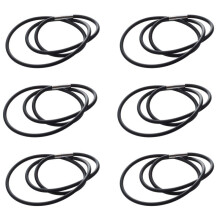6X Colar de Cordão de Borracha Fashion de 19,75 Polegadas e 3 mm com Fecho de Aço Inoxidável - Preto