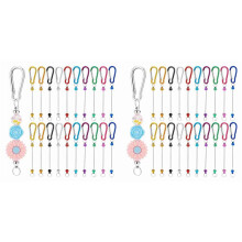 40Pcs Beadable Keychain Bars,Colorful Blank Bead Keychain Bulk Metal Beadable Keychain Bars for Crafts Pendant Jewelry B