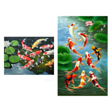 2 Set 5D Diy Art Diamond Painting Diamond Stitch Kits Embroidery Home Decors-Water Koi & Lotus Leaf Koi