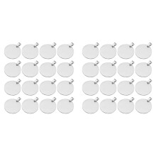 32 Peças Estamparia de Metal em Branco, 30 mm Redondo Carimbo Nome Etiquetas em Branco Placa de Metal com Furo, Dog Tags Prata