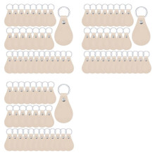 Kit de Chaveiro de Couro com 90 Peças para Artesanato DIY, Chaveiros de Couro PU em Branco com Rebites e Chaveiros para Gravação de Chaveiro