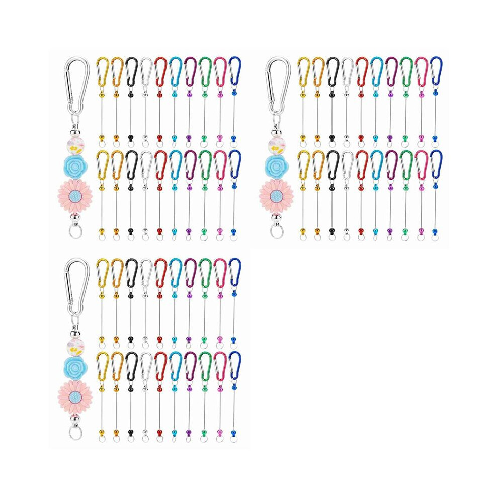 60Pcs Beadable Keychain Bars,Colorful Blank Bead Keychain Bulk Metal Beadable Keychain Bars For Crafts Pendant Jewelry B 4713712013751