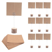 30 PièCes SéRies Porte-Cartes en Bois avec Fil de Tourbillon Marque-Places Porte-NuméRos de Table en Bois Rustique