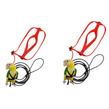 2 Pcs Pet Bird Harness and Leash,Adjustable Bird Harness Leash Pet Anti-Bite Leash-S & M