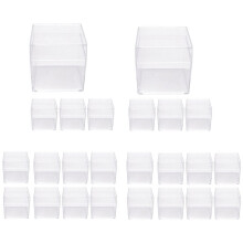 24 Pcs Square Transparent Plastic Packing Box Candy Box Jewelry Box Party Gift Birthday Gift Box