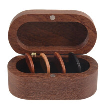 Juego de Soporte para PúAs de Guitarra con 4 PúAs de Madera, Caja de ExhibicióN de PúAs de Guitarra de Madera de Recuerdo Natural, Caja de