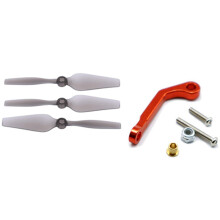 1Pcs Rc Car Spare Parts Metal Servo Pull Rod,Red & 3Pcs Rc Airplane Propellers for Xk X450 Fixed Wing Aircraft