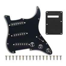 Voorbedrade ST Pickguard SSS 3 Single Coil Pickups Verstelbare Schroeven voor Standaard Stratocaster Gitaar Onderdelen, Zwart