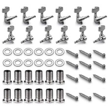 12 Pack Acoustic Guitar Guitar Pins Tuner Knobs (6 Left + 6 Right) Silver
