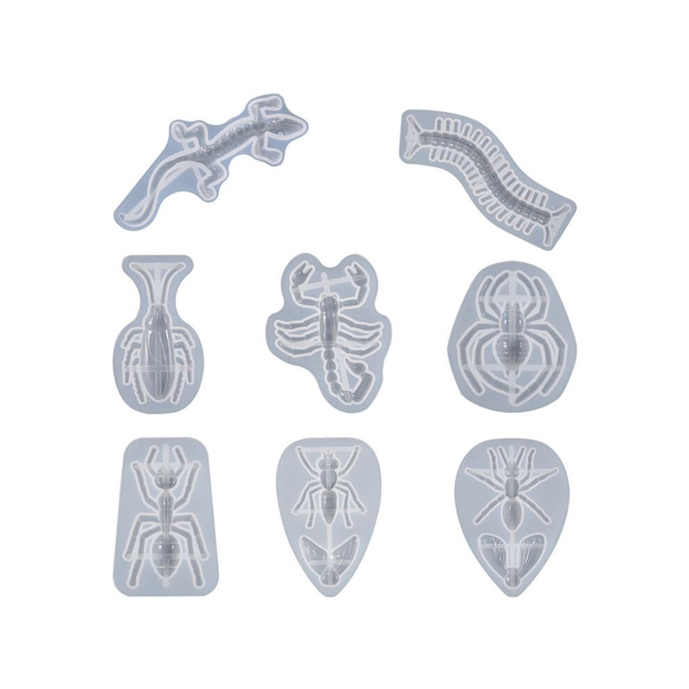 Tauoh Insect Fondant Moulds, Bug Cake Decoration Silicone Moulds Gecko/Centipede/Spider/Scorpion/Ant/Insect Epoxy Moulds