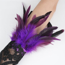 Lace Feather Gloves, Swan Wings Wrist Bands, Witch Angel Costume Accessories