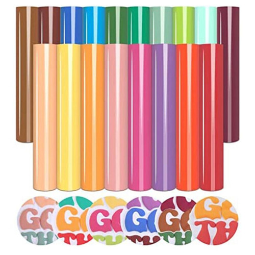 Puff Vinyl Heat Transfer - 36 Folhas 12 X 10 Polegadas 3D Puff HTV Vinil de TransferêNcia de Calor para T-Shirts CompatíVel com DIY 1