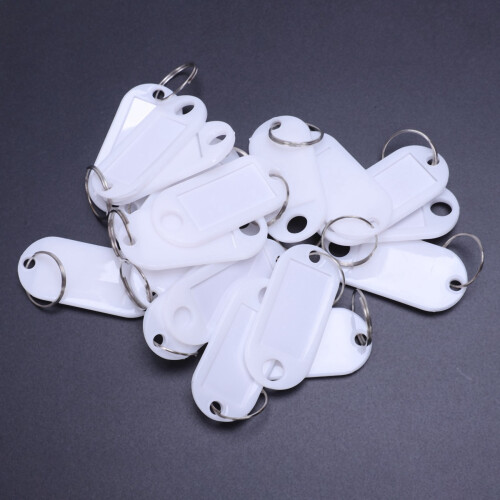 white portable plastic key fob key tag ID labels 40 pieces 1