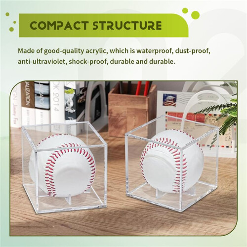 6Pcs Baseball Display Case,UV Protected Acrylic Display Box,Clear Display Case Memorabilia Autograph  Showcase 2