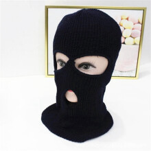 2 Pcs Full Face Cover Ski Mask Hat 3 Holes Balaclava Windproof Knit Beanies Bonnet Winter Warm Unisex Caps, & Black