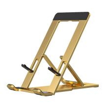 Folding Stand, Foldable Desktop Mobile Phone Stand, Portable Folding Stand, Suitable for All Mobile Phones Gold