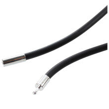2 Stck 3mm Schwarz Gummischnur Halskette mit Edelstahl Verschluss-25.5 Inch