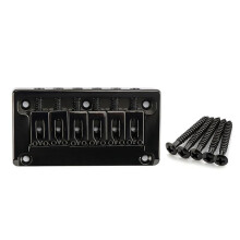 6 String Fixed Saddles Guitar Bridge Top Load Tailpiece Electric Guitar Part Black