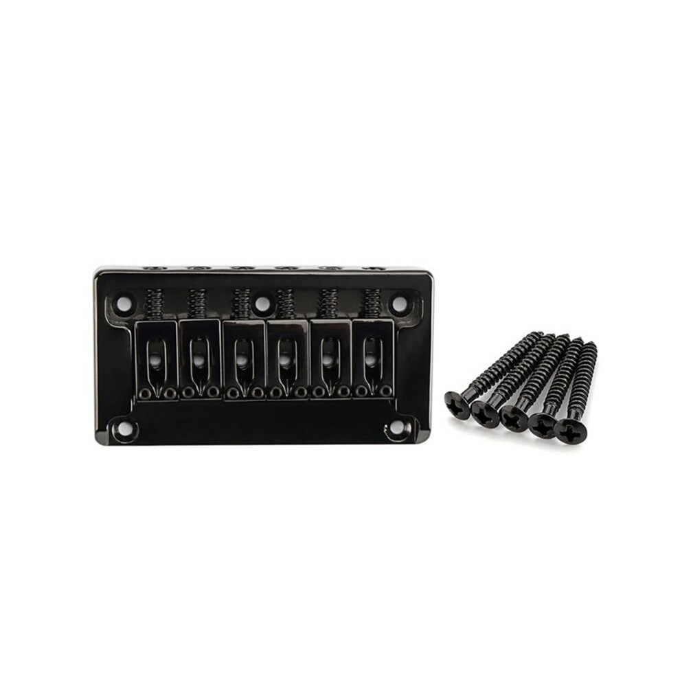 6 String Fixed Saddles Guitar Bridge Top Load Tailpiece Electric Guitar Part Black 4711168969141