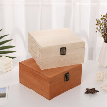 Wooden Storage Box Gift Box Wedding Candy Box Flip Gift Box Bridesmaid Gift Box Wood Color