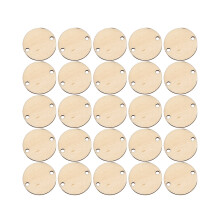 200 Pieces Round Wooden Discs with Holes Birthday Board Tags and 200 Pieces 15 mm Rings for Arts and Crafts (3CM)