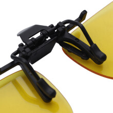 Rectangle Clear Yellow Lens Rimless Clip Night Vision Driving Glasses with Polarized Rimless Rectangle Gray Lens