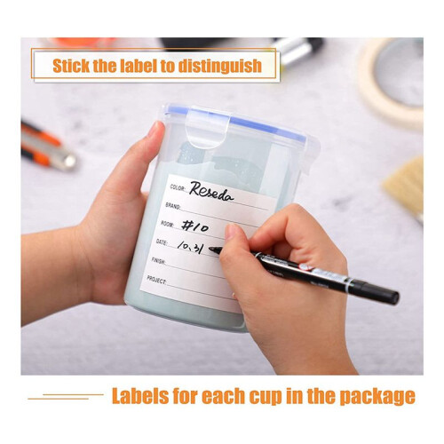 16 Sets Paint Container with Mixing  Touch  Paint Storage Cups for Repainting Leftover Paint,1000Ml 1