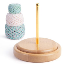 Porta Filato In Legno per Lavoro A Maglia e Uncinetto, Porta Filato Facile da Installare e Utilizzare, Filatore con Contenitore per Filato