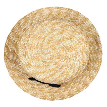6X SöTa Barn Flickor Halmhatt Bowknot Solhatt Barn Stor BräTte Strand Sommar BåTare Strandband Rund Flat Top Fedora Hatt